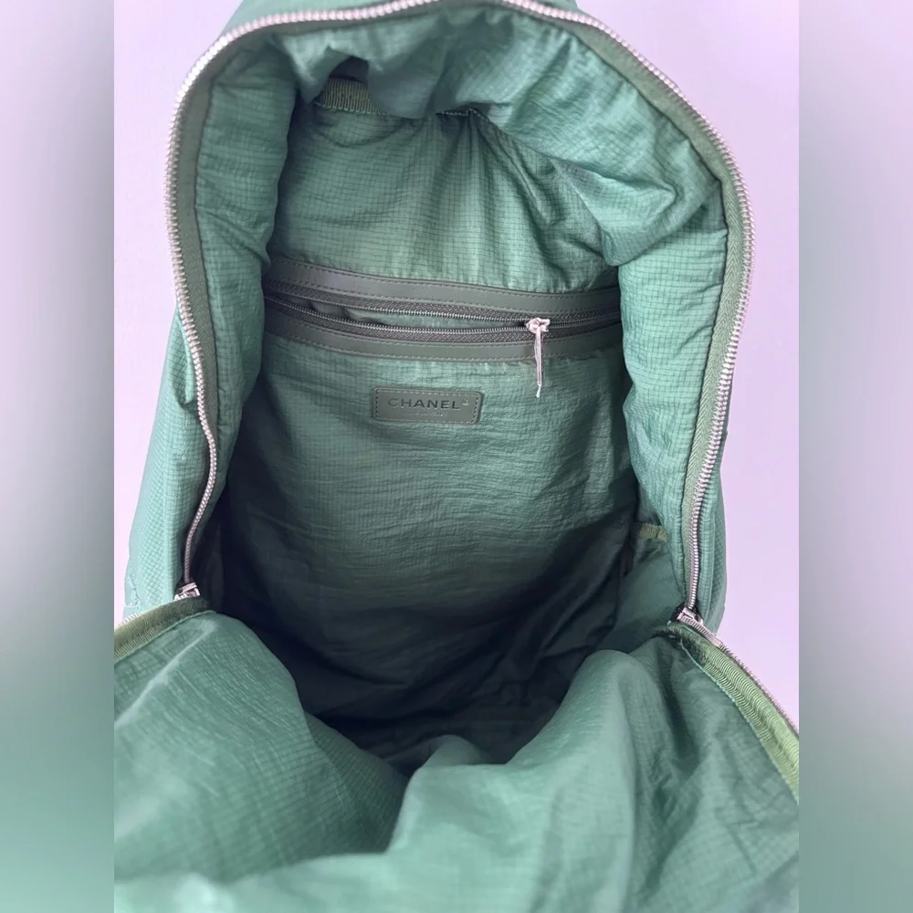CHANEL Green Quilted Backpack - Picture 12 of 14